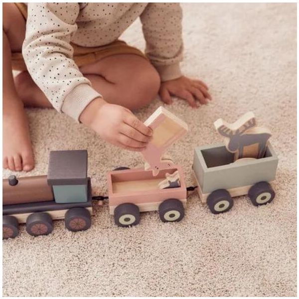 Train en bois bébé avec animaux Edvin Kids Concept - Dröm Design