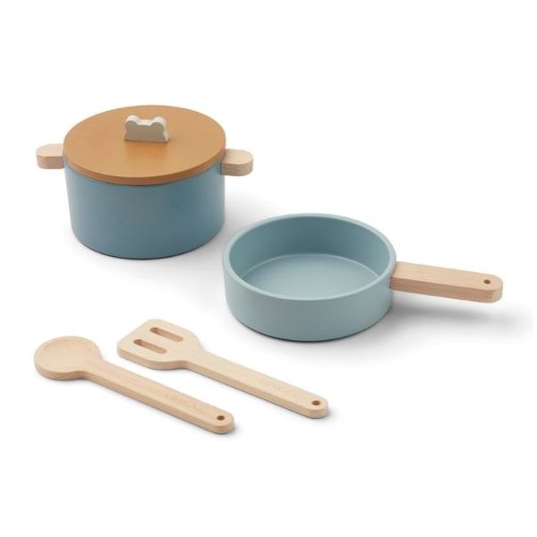 Childrens wooden saucepan hot sale set