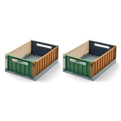 2-Pack Weston Storage Box - Mix Seablue - S