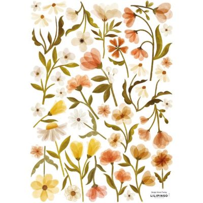 Stickerbogen (A3) – Vintage-Blumen