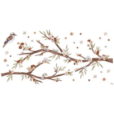 Sticker (54x46cm) - Branches d'eucalyptus et fleurs