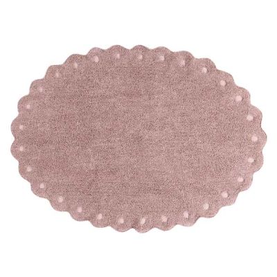Waschbarer Teppich Oval Tannenzapfen - Altrosa - 130 x 180 cm