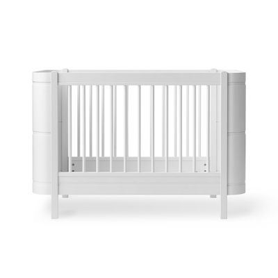 Wood Mini+ convertible cot bed with conversion kit (0-9 Y)- White