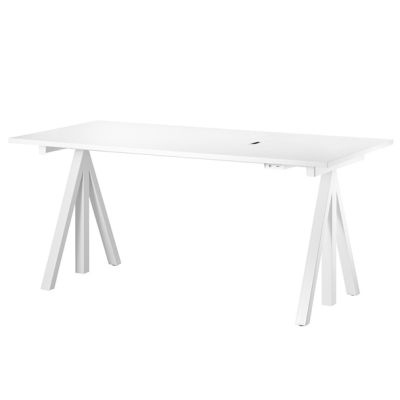 Height-Adjustable Desk 160 x 78 cm - White