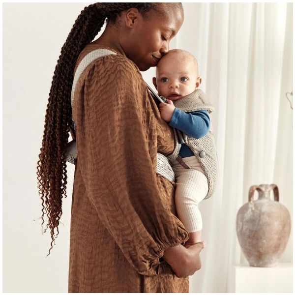 Porte-bébé Mini 3D Mesh - Gris / Beige