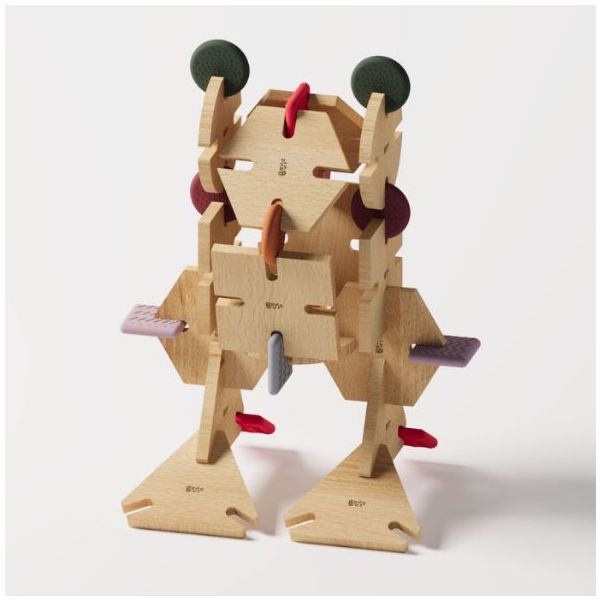 Wooden Construction Toy - Family Set - 128 Pieces
