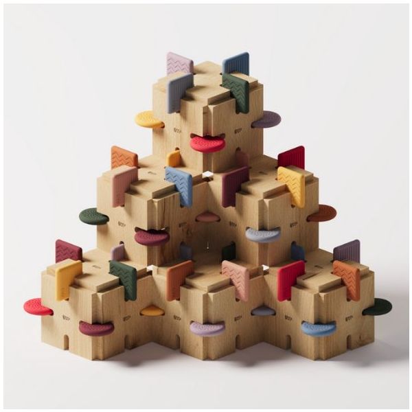 Wooden Construction Toy - Team Set - 256 Pieces