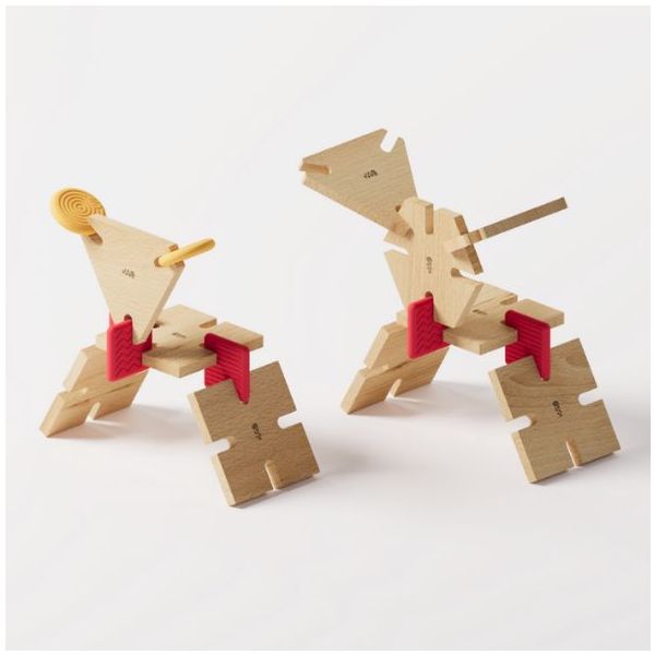 Wooden Construction Toy - Family Set - 128 Pieces