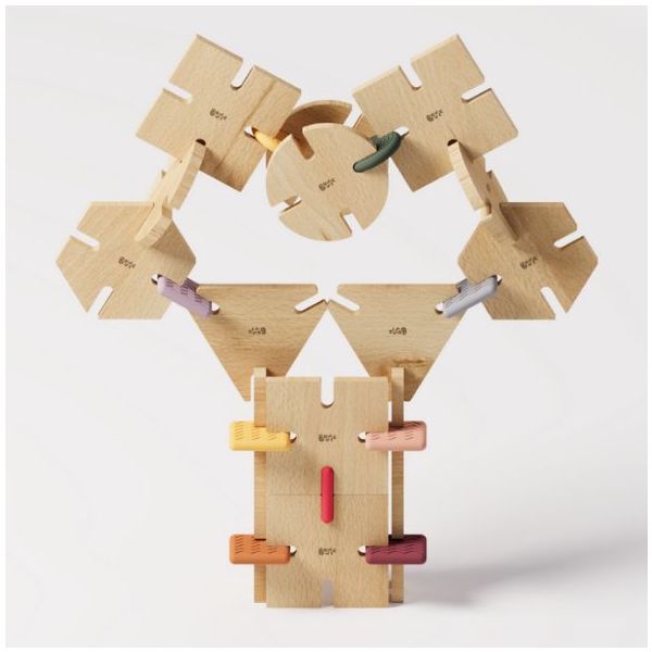 Wooden Construction Toy - Team Set - 256 Pieces