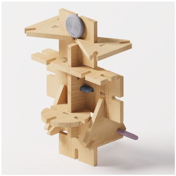 Wooden Construction Toy - Family Set - 128 Pieces