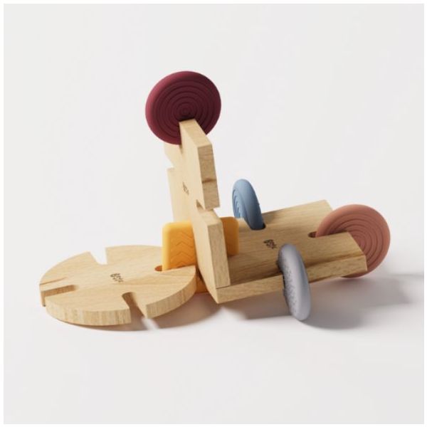 Wooden Construction Toy - Family Set - 128 Pieces
