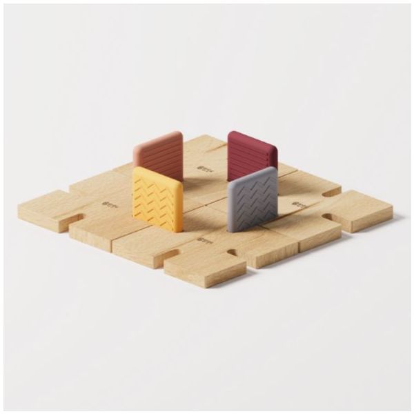 Wooden Construction Toy - Family Set - 128 Pieces