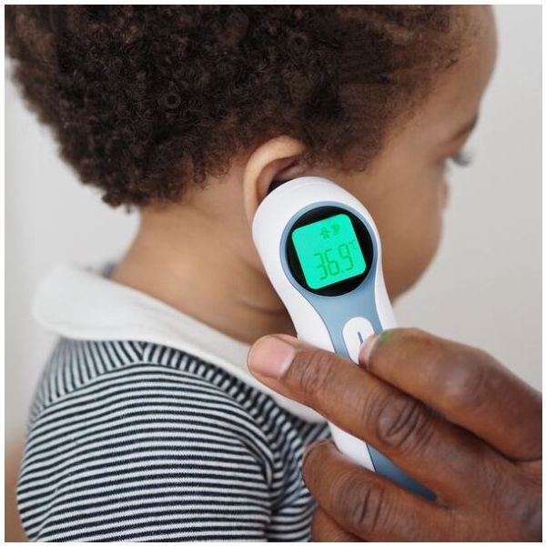 Thermomètre infrarouge auriculaire et frontal Thermospeed - Blanc / Bleu