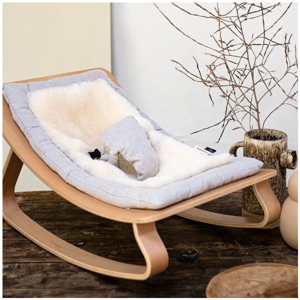 LEVO Sheepskin Bouncer Liner - Charlie Crane x BINIBAMBA - Milk
