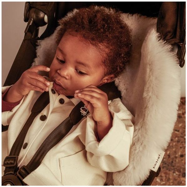 Snuggler® Sheepskin Stroller Liner - Detachable Harness - Moon
