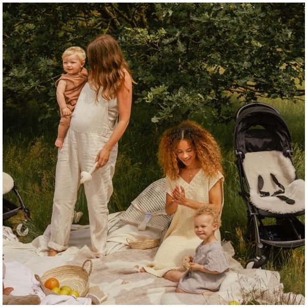 Snuggler® Sheepskin Stroller Liner - Detachable Harness - Moon