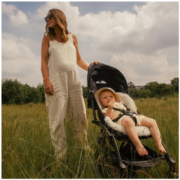 Snuggler® Sheepskin Stroller Liner - Detachable Harness - Moon