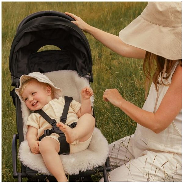 Snuggler® Sheepskin Stroller Liner - Detachable Harness - Moon