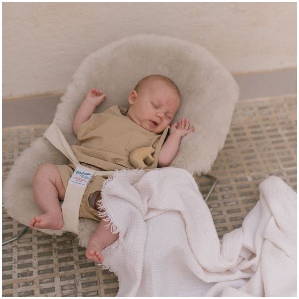 Snuggler® Sheepskin Stroller Liner - Detachable Harness - Moon