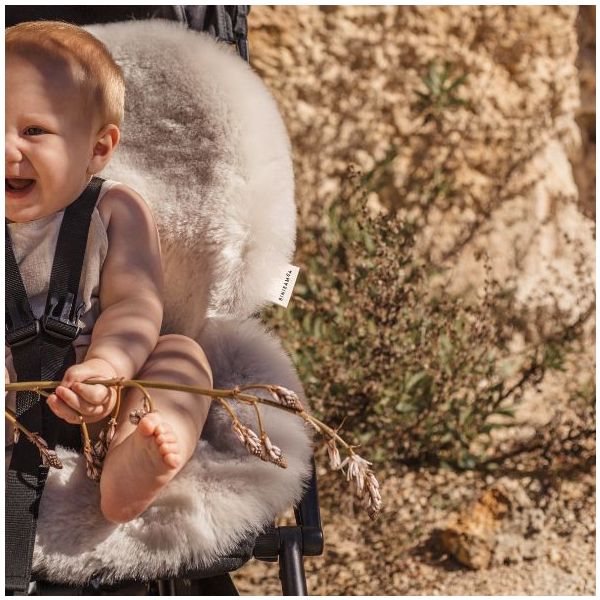 Snuggler® Sheepskin Stroller Liner - Detachable Harness - Moon