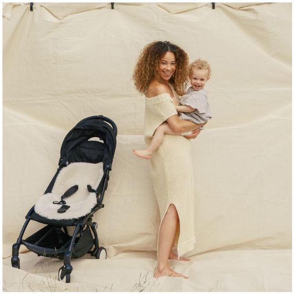 Snuggler® Sheepskin Stroller Liner - Detachable Harness - Moon