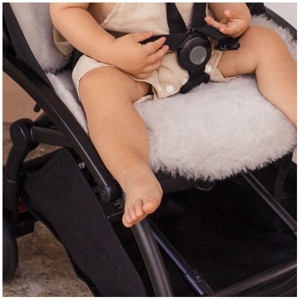 Snuggler® Sheepskin Stroller Liner - Detachable Harness - Moon