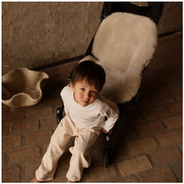 Snuggler® Sheepskin Stroller Liner - Detachable Harness - Moon