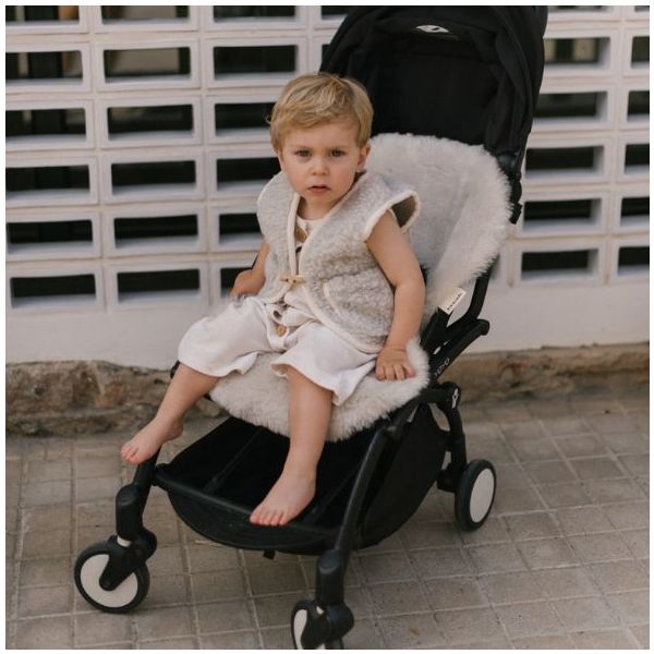 Snuggler® Sheepskin Stroller Liner - Detachable Harness - Moon