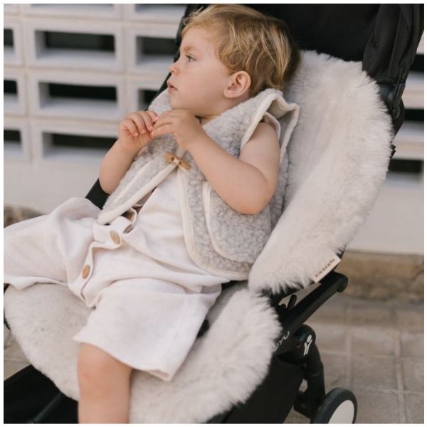 Snuggler® Sheepskin Stroller Liner - Detachable Harness - Moon