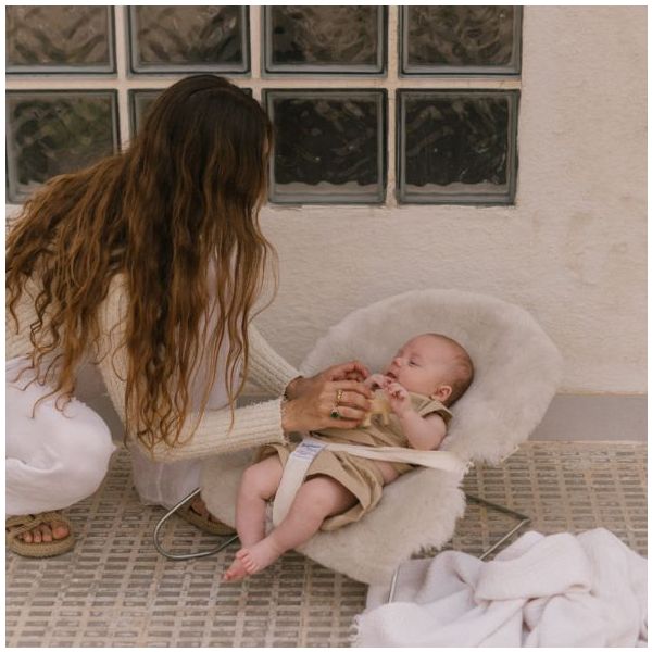 Snuggler® Sheepskin Stroller Liner - Detachable Harness - Moon