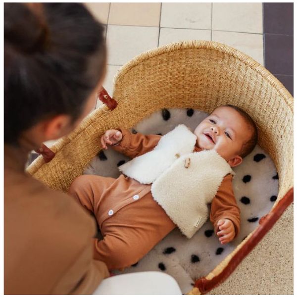 Snuggler® Sheepskin Stroller Liner - Detachable Harness - Dalmatian Dove