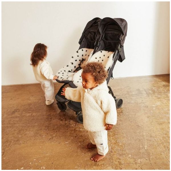 Snuggler® Sheepskin Stroller Liner - Detachable Harness - Dalmatian Dove