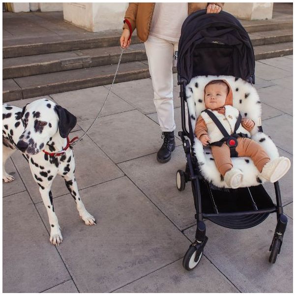 Snuggler® Sheepskin Stroller Liner - Fixed Harness - Dalmatian