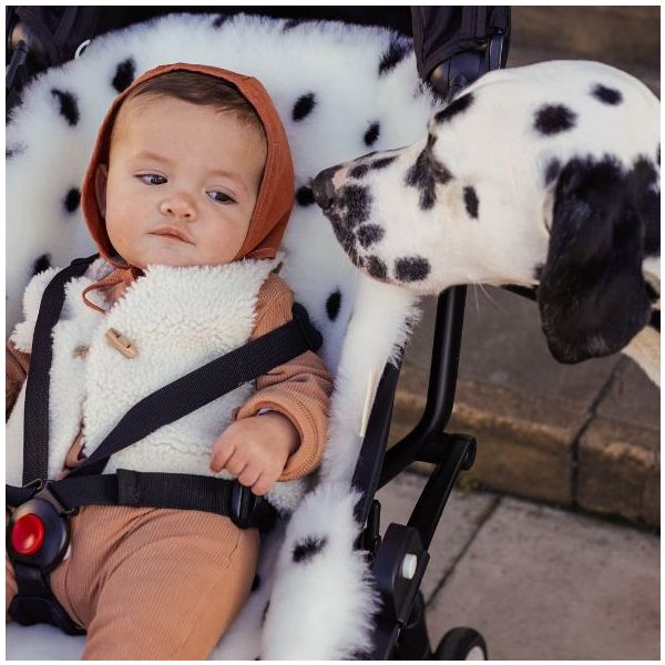 Snuggler® Sheepskin Stroller Liner - Fixed Harness - Dalmatian