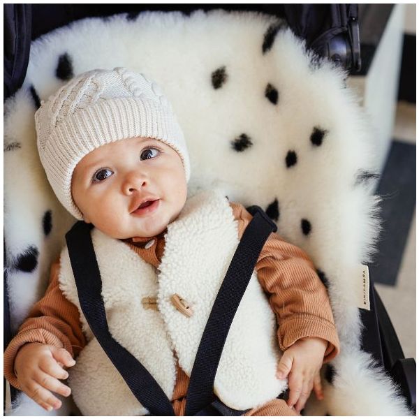 Snuggler® Sheepskin Stroller Liner - Fixed Harness - Dalmatian