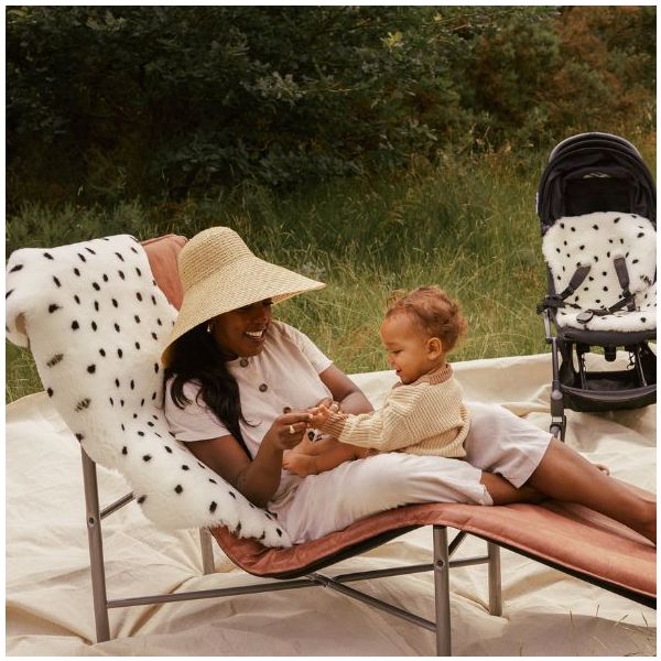 Snuggler® Sheepskin Stroller Liner - Fixed Harness - Dalmatian