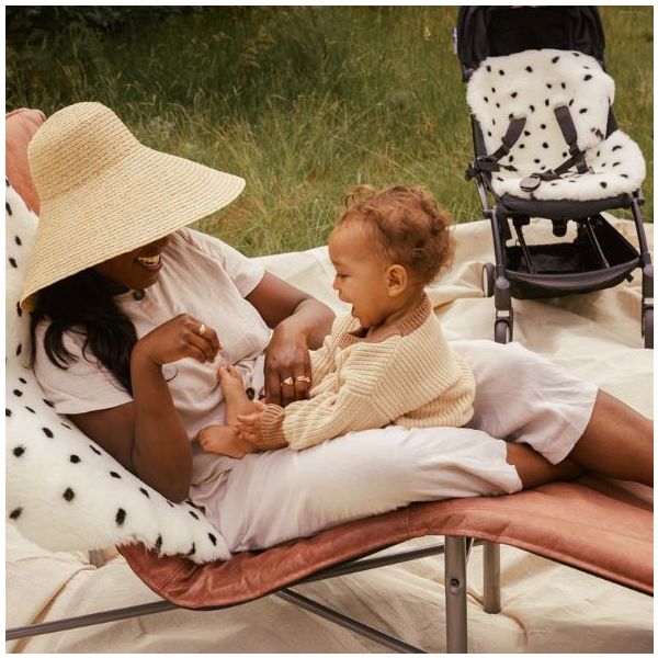 Snuggler® Sheepskin Stroller Liner - Fixed Harness - Dalmatian