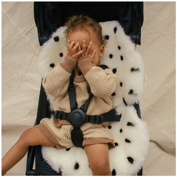 Snuggler® Sheepskin Stroller Liner - Fixed Harness - Dalmatian