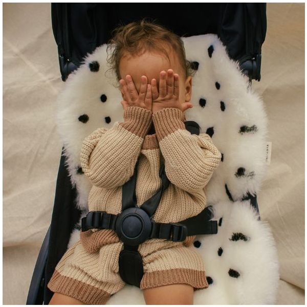 Snuggler® Sheepskin Stroller Liner - Fixed Harness - Dalmatian