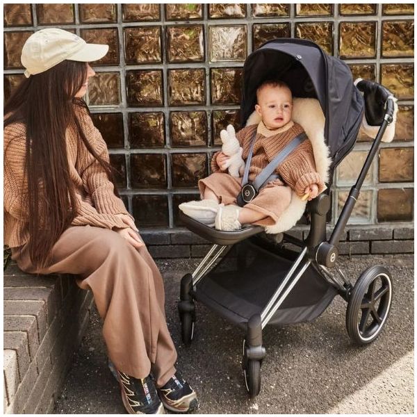 Snuggler® Sheepskin Stroller Liner - Fixed Harness - Milk