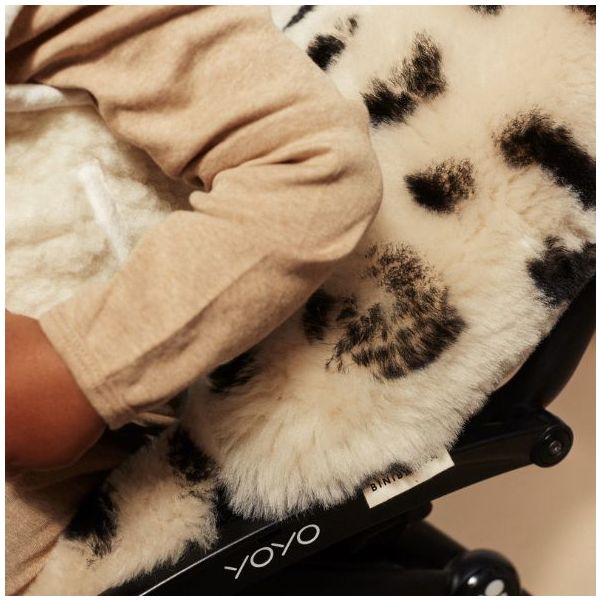 Assise de poussette en peau de mouton Snuggler® - Harnais amovible - Léopard Peanut