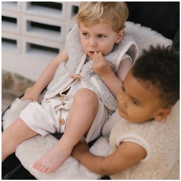 Snuggler® Sheepskin Stroller Liner - Detachable Harness - Moon