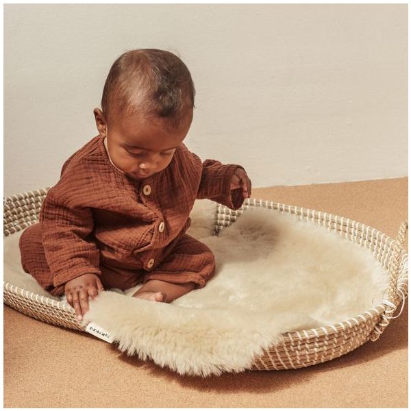 Assise de poussette en peau de mouton Snuggler® - Harnais amovible - Peanut