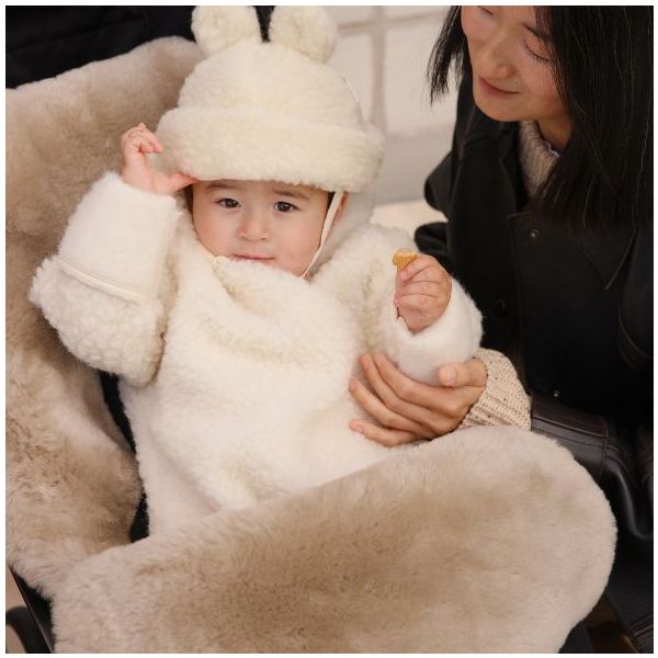 Chancelière universelle en peau de mouton Puffmuff® - Toast