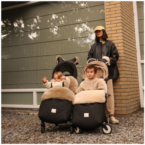 Coated Sheepskin Buggy Mittens - Toast