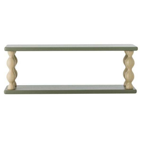 Étagère murale en bois Bibiola - 60 cm - Vert / Beige