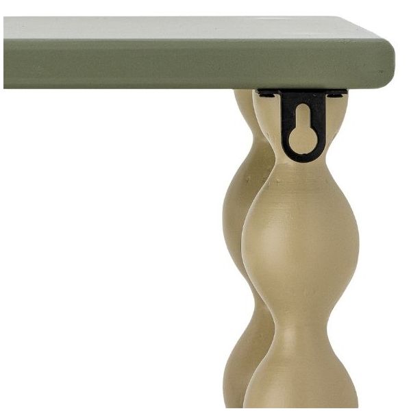 Étagère murale en bois Bibiola - 60 cm - Vert / Beige