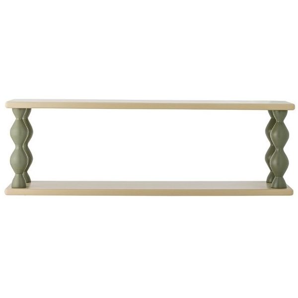 Wandregal aus Holz Bibiola - 80 cm - Beige / Grün