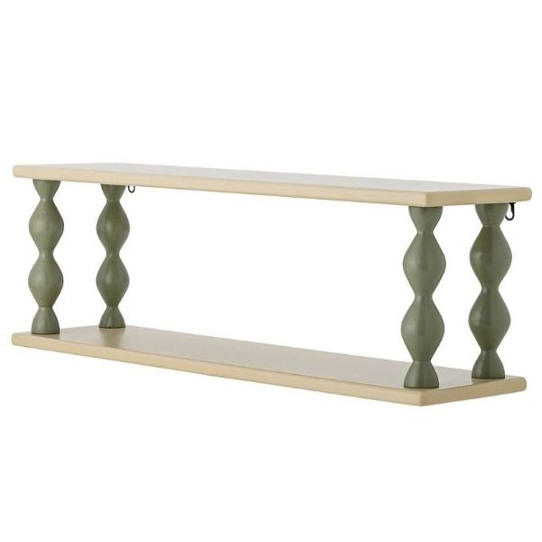 Wandregal aus Holz Bibiola - 80 cm - Beige / Grün