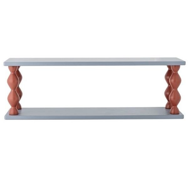 Bibiola Wooden Wall Shelf - 80 cm - Blue / Brown